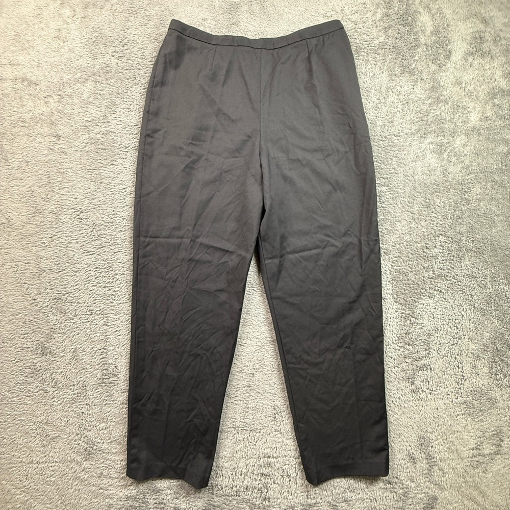 Eileen Fisher Pants Womens M Black Excellent Vintage Linen Blend USA Tapered